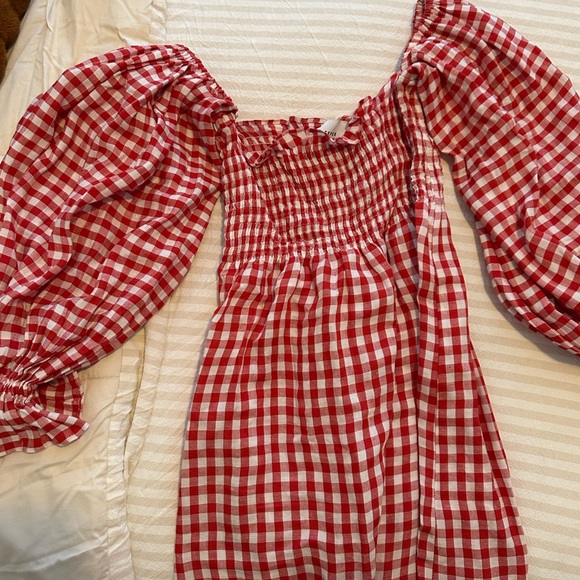Sleeper Atlanta Midi Dress Red Gingham Size S - Picture 6 of 7